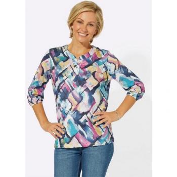 Damen‑3/4‑Ärmel‑Shirt in Fuchsien & Marine – Classic Basics
