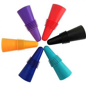 Reusable Wine Bottle Stoppers Set of 6 for Sparkling Wine