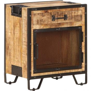 Capella Single Drawer Nightstand Solid Rough Mango Wood