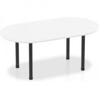 White Top Dynamic Impulse 1800mm Boardroom Table – Black Post Legs
