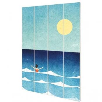 Henry Rivers Marine Swim Plaque 59cm x Yellow/Blue
