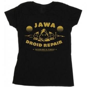 Star Wars Damen T-Shirt mit Jawa Droiden M schwarz