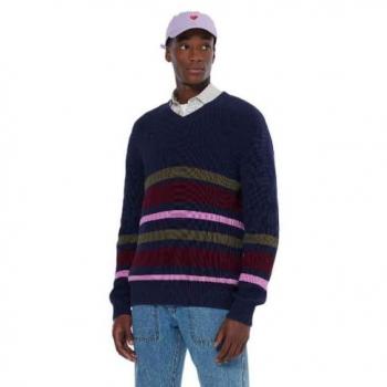 Maglione Regular Fit Scotch & Soda, colore navy, collo a V