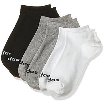 Adidas Low Cut 3-Pack Socks, Medium Grey Heather/White/Black, Large