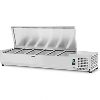 Vitrina refrigerada 140 x 39 cm 5 contenedores GN 1/3 Acero Inoxidable
