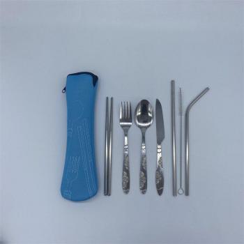 Set Cuchara-Tenedor-Cuchillo Viaje Acero Inoxidable