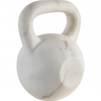 Objeto Decorativo Kettlebell en Mármol Blanco – Estilo Ginger