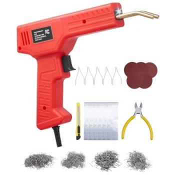Soudure plastique Pro 100 W – pistolet + 800 agrafes + lampe LED de réparation automobile