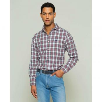 Camisa Casual Blanco con Cuadros