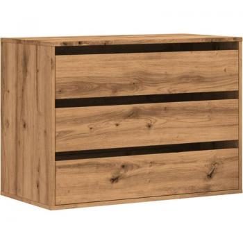 Commode à tiroirs chêne artisanal 80x41x58 cm