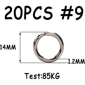 Stainless Steel Fishing Split Rings 20pcs