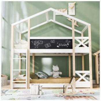Naturweißes Kinderbett Baumhaus mit Leiter