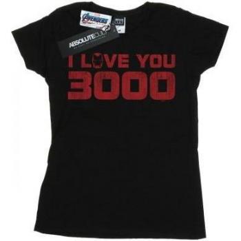 Marvel Women's Avengers Endgame I Love You 3000 Distressed T-Shirt L black