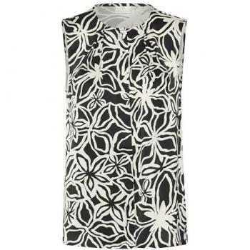 Abstract Print KAFFE Vera Sleeveless Top – Black (M)