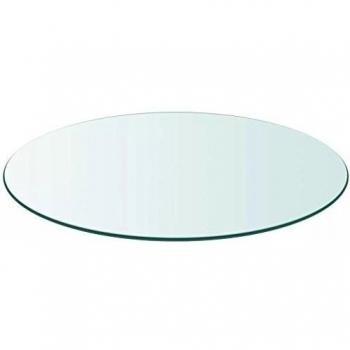 VidaXL 90 cm Round Clear Tempered Glass Table Top