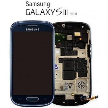 Pantalla integral Samsung Galaxy S3 Mini: pantalla LCD, sensor táctil y marco azul