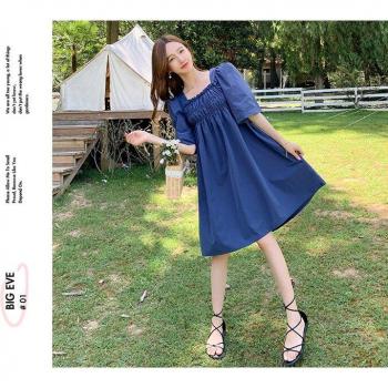 Vêtements de maternité blouses à manches courtes col carré taille haute été