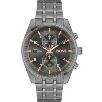 BOSS Chronograph »SKYTRAVELLER«, Quarzuhr, Herrenuhr, Armbanduhr, Stoppfunktion, Edelstahlarmband