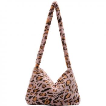 Faux Fur Flower Pattern Handbag for Women
