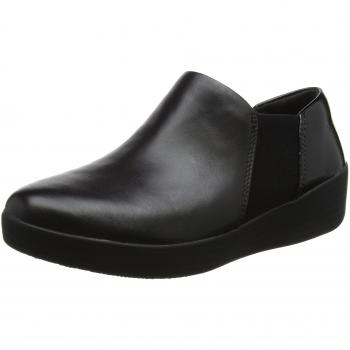 Fitflop Superchelsea Slip-Ons, Zapatos de Tacón con Punta Cerrada Para Mujer, Negro