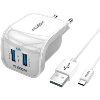 Cargador de Pared MOXOM 2 Puertos 22W para HTC y LG