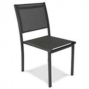 Poltrona da esterno in alluminio e textilene grigio