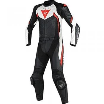 Dainese Avro D2 Motorrad‑Leder‑Anzug 44 mit schwarz‑weißer‑rotem Farbspiel