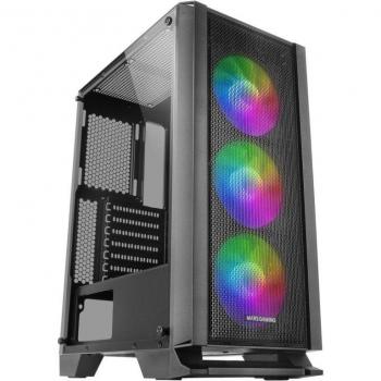 Caja ATX Semitorre Mars Gaming MC-C Black Frontal Metal-Mesh con 3 Ventiladores FRGB Ventana de Cristal Templado Sin Fuente de Alimentación