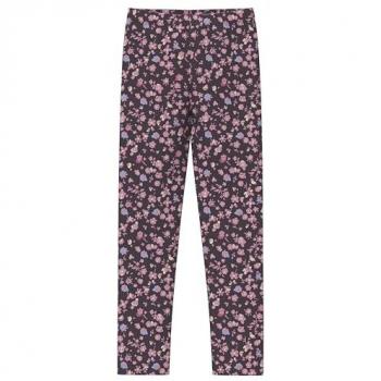 Kuschelige Fleece-Leggings grau mit Blumen von S. Oliver