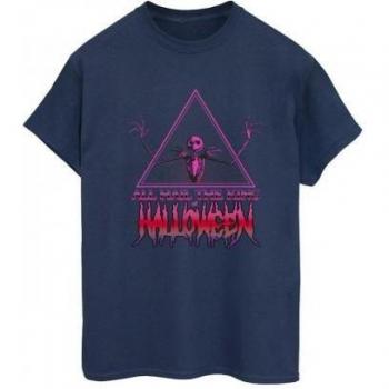 Navy Nightmare Before Christmas Halloween King Cotton Boyfriend Top (Women's)