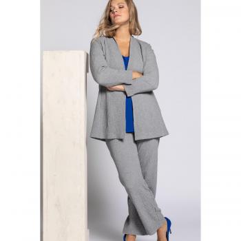 Blazer effetto crêpe stropicciato grigio per donna taglia 54