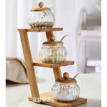 Kitchen Salt Shaker with Bamboo Tray
