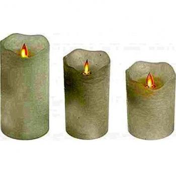 Set di 4 candele LED con Move e Telecomando, Rustica, Paraffina, Multicolore, 35.5x29x41.5 cm