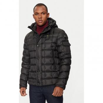 Regular Fit Daunenjacke, Blau/Weiß (24WBLUC03121) – Schwarzer Farbton