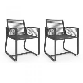 Set de Fauteuils Odessa Métal & Cordage Gris (x2)