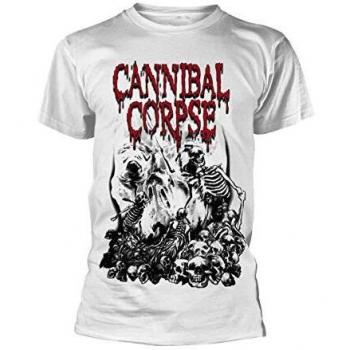 Large White “Pile of Skulls” T‑Shirt by Cannibal Corpse