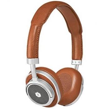 Master & Dynamic MW50 Headphone, Silver Metallic Finish with Brown Leather Design