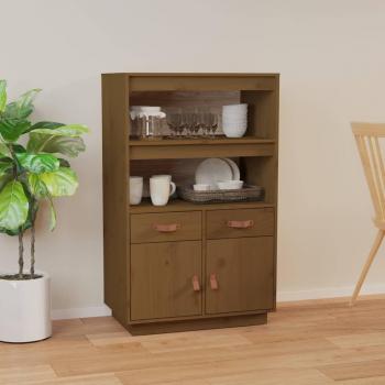 Organisateur de Salon Bois Massif de Pin Scandinave Marron Miel