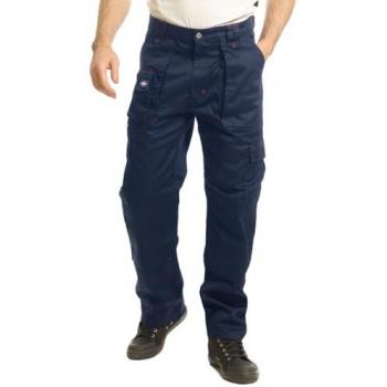 Men's Navy Multi Pocket Work Pants with Knee Pad Pocket