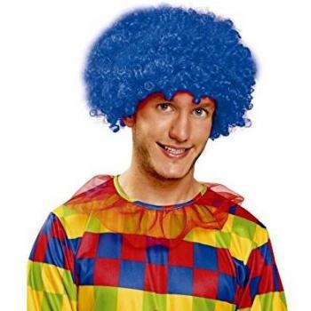 Parrucca blu pagliaccio riccia