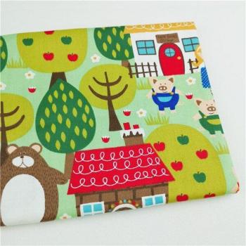 Handgemachtes Wolf-Patchwork-Kissen