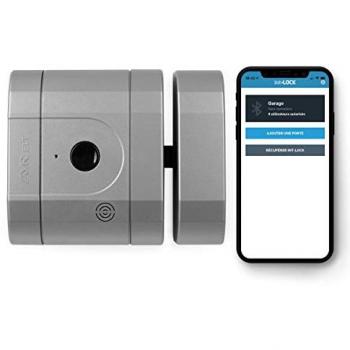 Verrou Bluetooth int-LOCK avec 2 télécommandes et application Smartphone, finition Chrome Mat