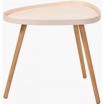Clarice Blush Teardrop Side Table with MDF and Pine Wood Top