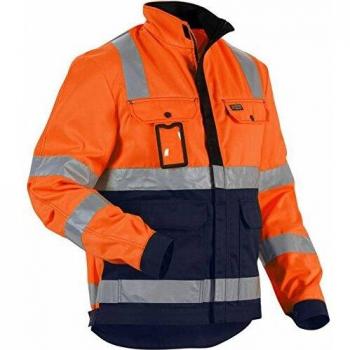 Chaqueta profesional alta visibilidad naranja y azul marino L
