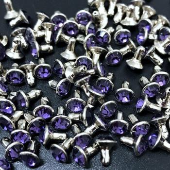 100 Lila Strass Nieten 6mm für kreative Projekte