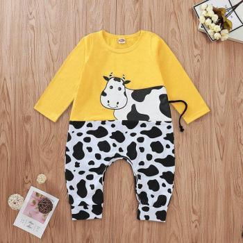 Monos de manga larga para bebés con diseño de vaca, algodón, 6-9 meses