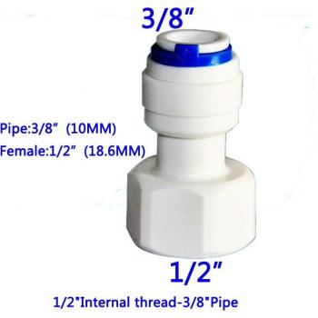 Accesorio de conexión rápida 1/2 a 3/8 para ósmosis inversa, RO Tune, color blanco, 1 ud