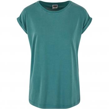 Women’s Short Sleeve Modal Top with Long Shoulders – Urban Classic Pale Leaf