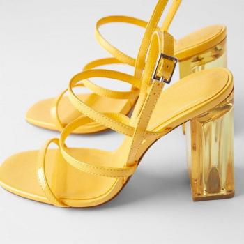 Thick Heeled Open Toe Sandals for Women with Ankle Strap