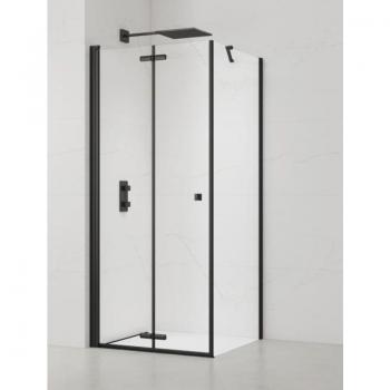 Mampara de Ducha Antical SAT 80x90cm con Diseño Plegable y Perfiles Negros